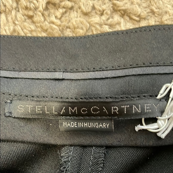 Stella McCartney Black Wool Wide Leg Pants Tuxedo Stripe down sides 40 NWT - Picture 2 of 16